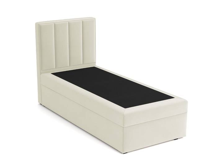 Kontinentales Bett 90x200 cm Rinus mit Stauraum, cremefarbener