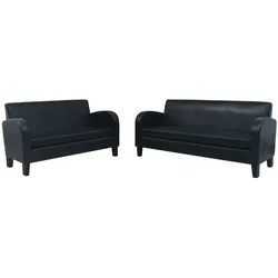 vidaXL Sofa-Set 2-tlg. Kunstleder Schwarz