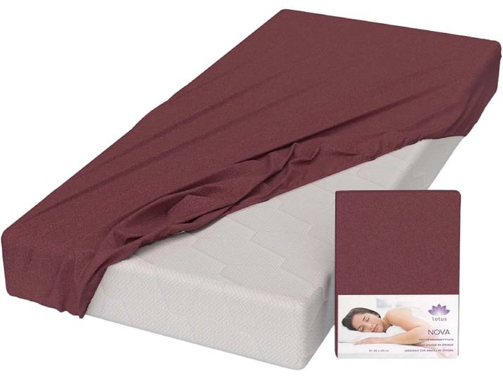 LOTUS Fixleintuch NOVA 90x200cm bordeau