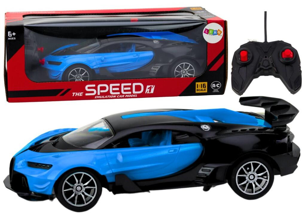 Lean Toys Sportwagen op afstand bestuurbare auto RC blauw 1:16