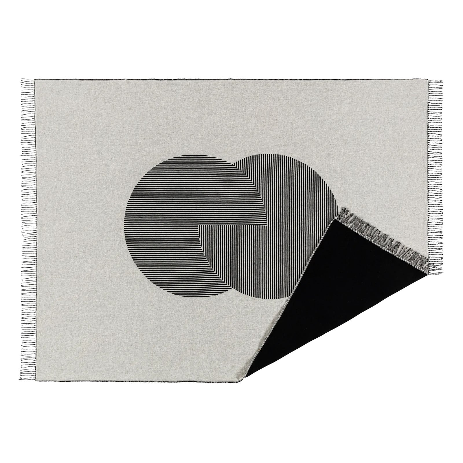 NJRD Circles katoenen plaid zwart 130 x 185 cm