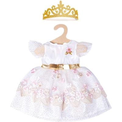 Puppen-Prinzessinnenkleid Kirschblüte mit goldener Krone, Gr. 28-35 c