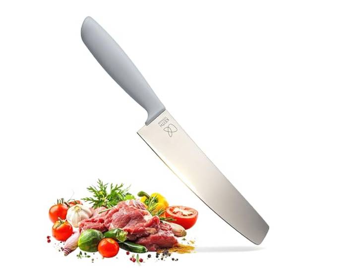 Keith Titanium Küchenmesser mit Scheide, Ti8743, Ultraleichtes Titanmesser für präzises Schneiden von Fleisch, Gemüse & Obst, Ideal für Indoor, Outdoor, Camping, Trekking (34,7 x 8,0 x 2,3 cm)