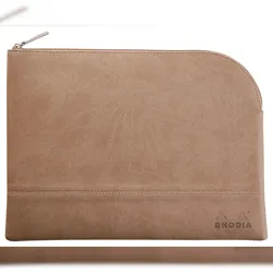 Rhodiarama Etui aus Kunstleder mit Reißverschluss, 21x28 cm - Taupe 116725C