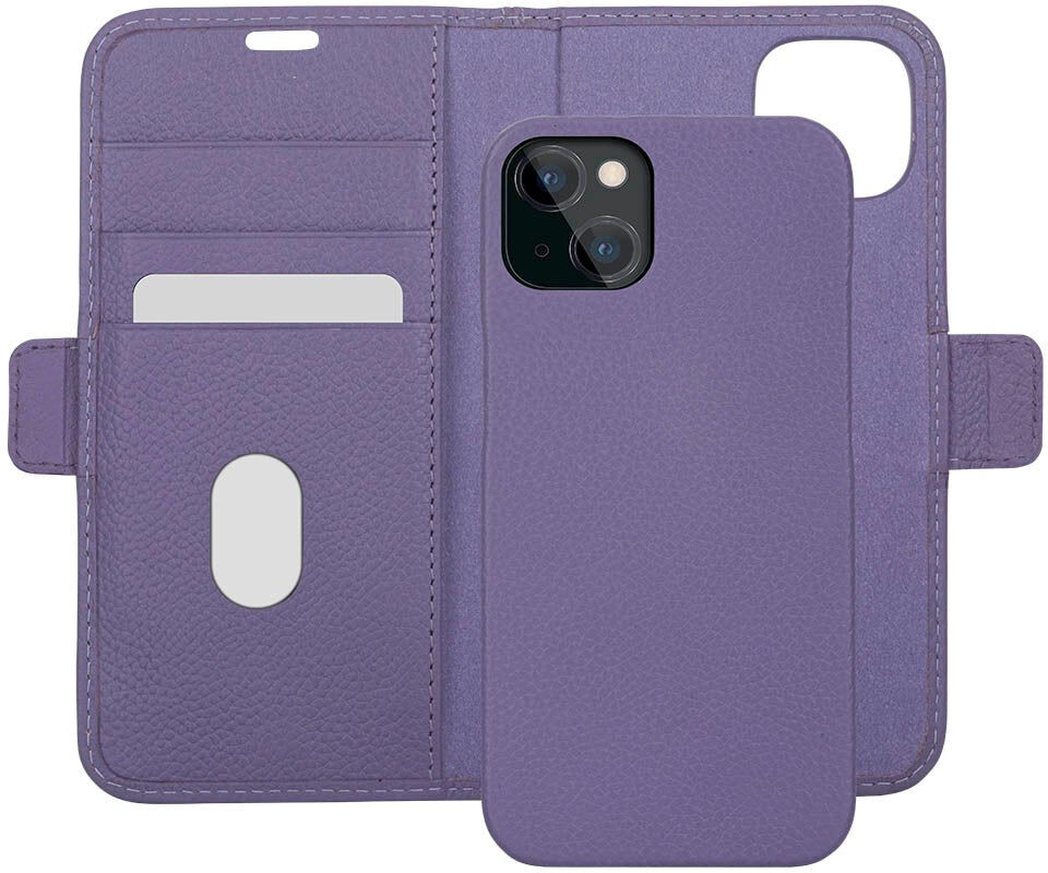 iPhone 13 dbramante1928 New York Magnetisk Ægte Læder Flip Cover m. Pung - Daybreak Purple