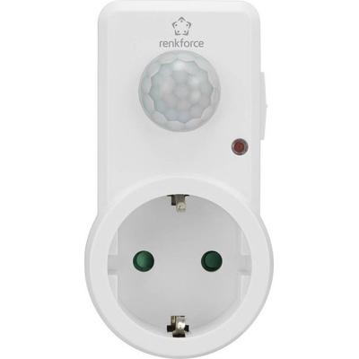 Renkforce 1588385 Zwischenstecker PIR-Bewegungsmelder 120° Weiß IP20