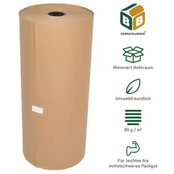 3 x Natronmischpapier (0,75 x 300 m) Packpapier braun reißfest Kraftpapier Verpackungsmaterial Polstermaterial BB-Verpackungen