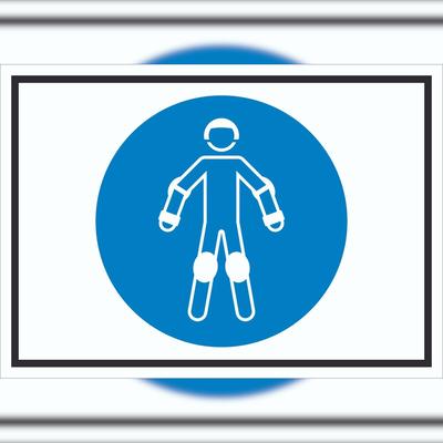 HB-Druck Schutzausrüstung für Rollsport benutzen Symbol Schild A3 (297x420mm)