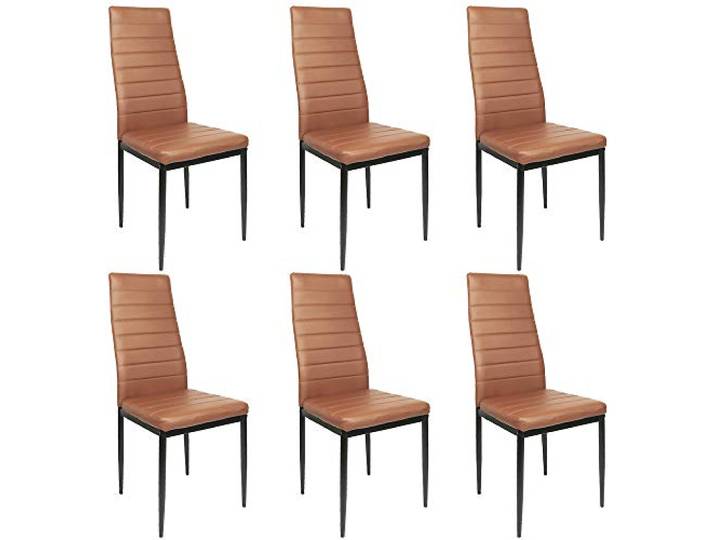 LANTUS Esszimmerstühle 2/4/6 Set Stuhl Küchenstuhl Wohnzimmerstühle Kunstleder Stühle,6 Stück (Braun)