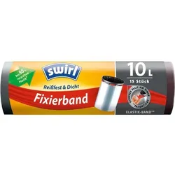 Swirl Fixierband Müllbeutel 10 L  Schwarz 15 Stück