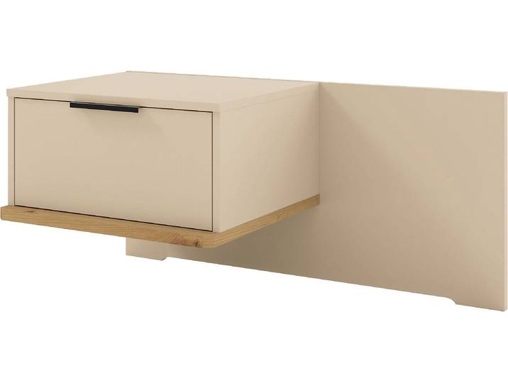Nachtschrank MUSTERRING Isabelle , beige (champagner, dekor), B:90cm H:43cm T:47cm, Holzwerkstoff, Schränke, Nachtschrank, verschiedene Farben, Unterboden in Eiche, Masse B50/90 x H43 x T47 cm