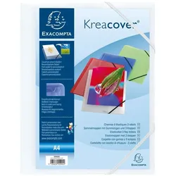 Exacompta Sammelmappemit 3 Klappen Kreacover DIN A4 PP, weiß