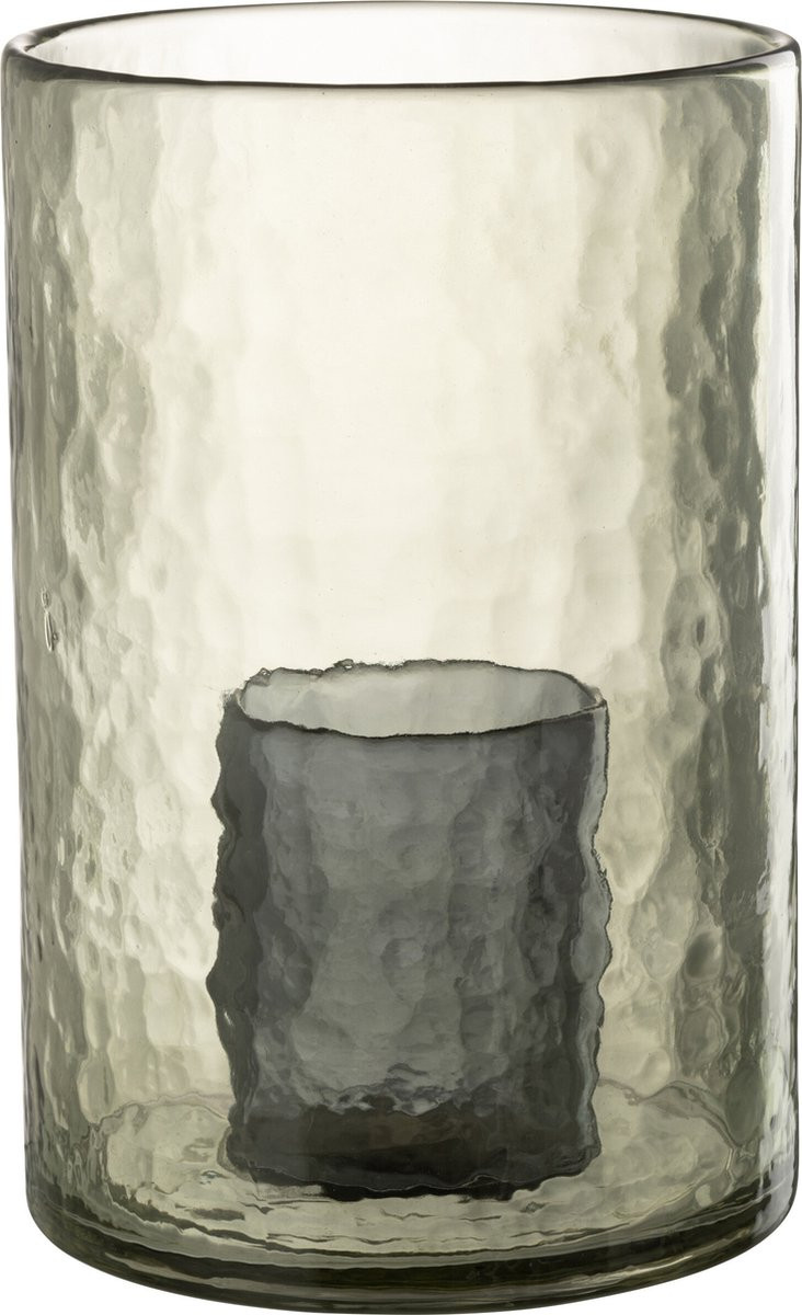 J-Line Windlicht Dubbel Groen Glas Large