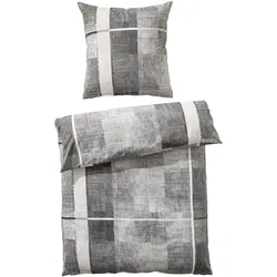 Bettwäsche VIVA Flanell (BL 155x220 cm) - grau - BL 155x220 cm