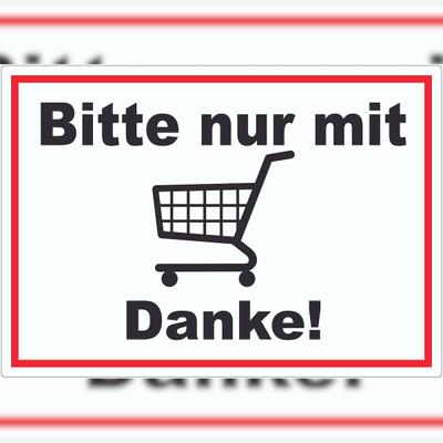 HB-Druck Bitte nur mit Einkaufswagen Aufkleber A4 (210x297mm)