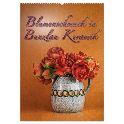 Blumenschmuck in Bunzlau Keramik (Wandkalender 2027 DIN A2 hoch), CALVENDO Monatskalender