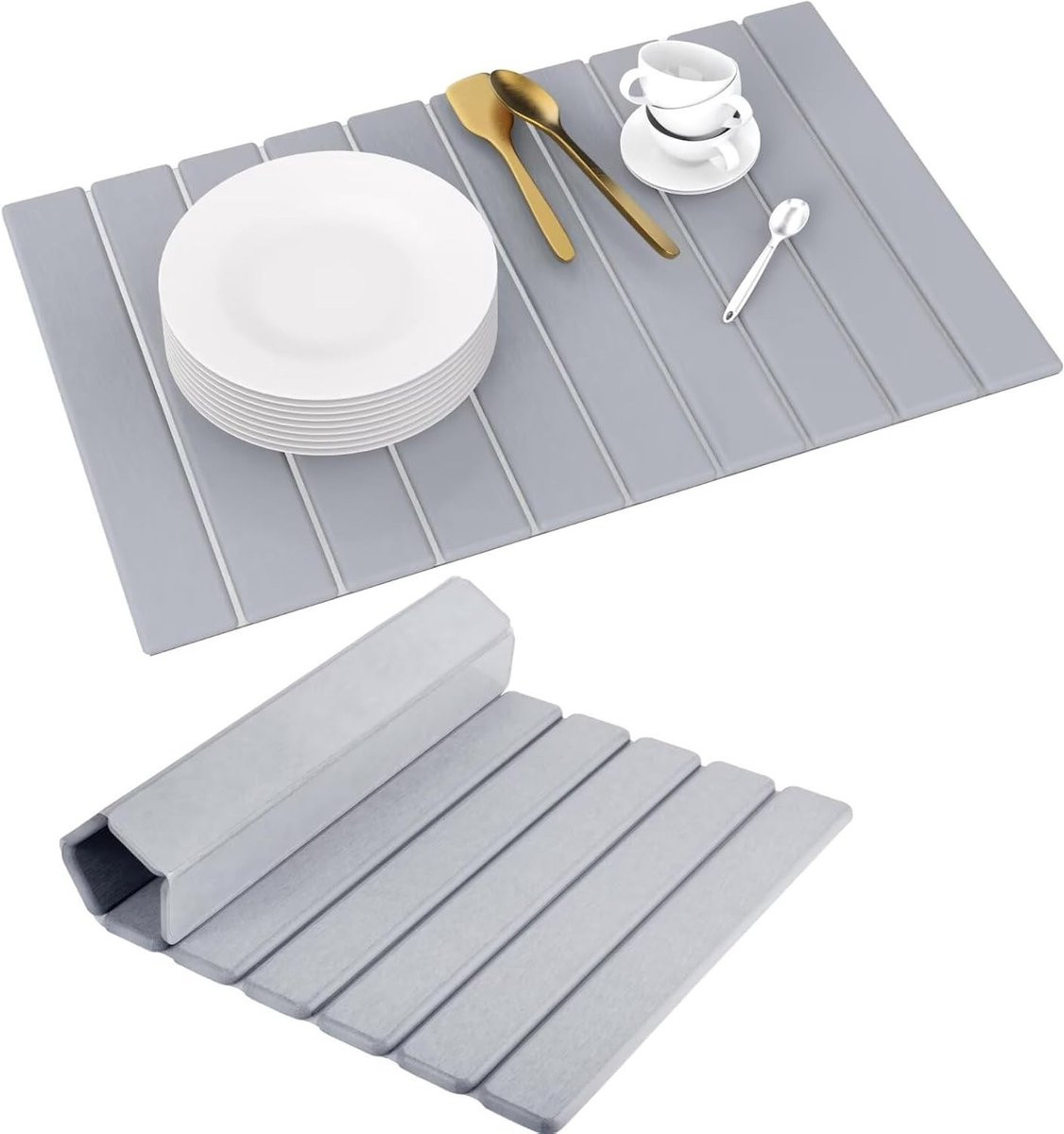 Snel drogende diatomiet mat voor aanrecht en badkamer, antislip mat voor keuken en douche