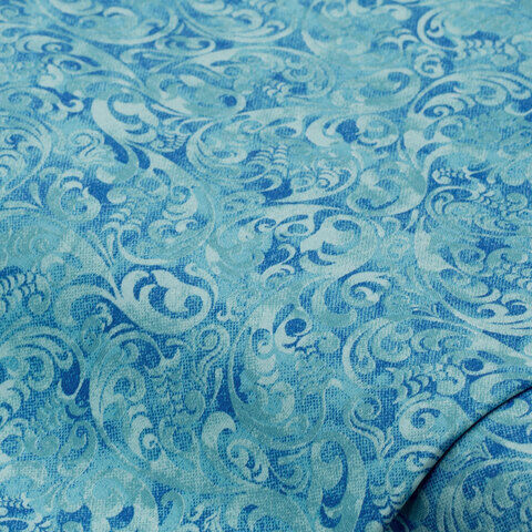 Baumwollstoff Batik Ornament "Mona", blau-color
