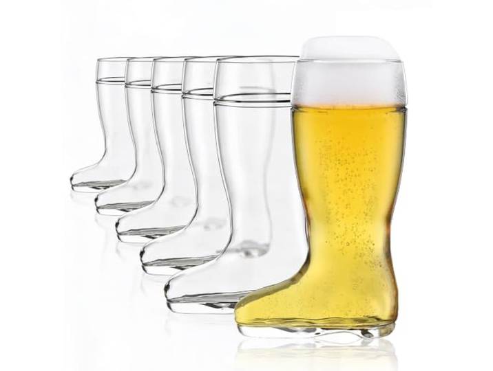 Oberglas Bierstiefel 500 ml 6er Set – Kristall Bierglas für Bier & Drinks Kultiges Bierstiefel Glas Set aus robustem Kristallglas, ideal für Bier, Drinks & gesellige Runden – Spülmaschinengeeignet