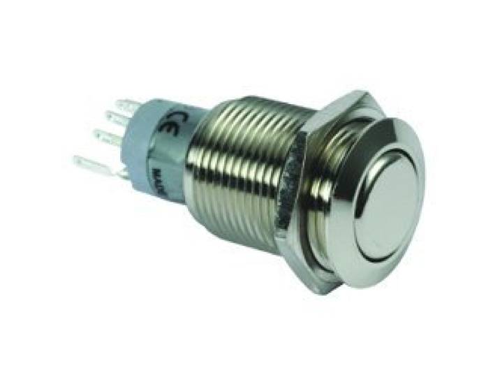 Velleman R1600 Spdt 1 NO 1 NC Bouton poussoir rond en métal\, Multicolore