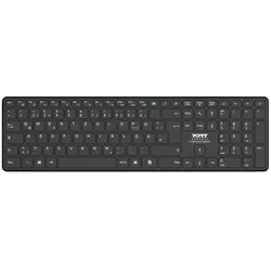 Port Designs Port Keyboard Office Pro Rechargeable Bluetooth - De (DE, Kabellos), Tastatur, Schwarz