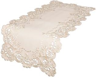 Manor Luxe Lavender Lace Embroidered Cutwork Table Runner