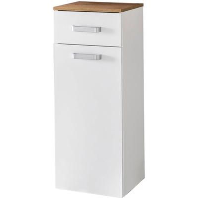 Unterschrank SCHILDMEYER "Malina, Unterschrank, Made in Germany, B: 32,7 cm", weiß (kreideweiß, eiche landhaus), B:32,7cm H:88,4cm T:35,3cm, Holzwerkstoff, Schränke, Unterschrank, Solide Verarbeitung - Dieses Produkt ist in Deutschland gefertigt