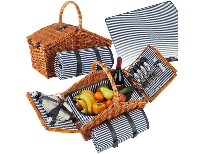 Panier pique-nique USEDOM pour 4 personnes - marron