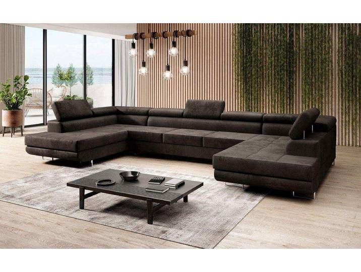 Designer Sofa Taormina mit Schlaf- und Klappfunktion in Samt - Samt - Grün - Luxusbetten24
