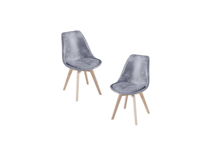 2er Set Synk Vintage Stühle - Gris clair