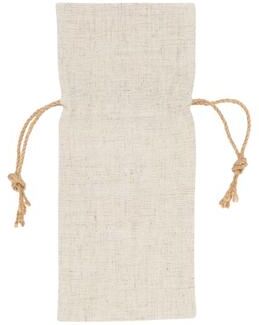 Saro Lifestyle Linen Blend Reusable Artisan's Touch Bottle Bag