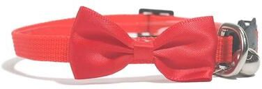Uplifted Finds Charming Adjustable Multicolor Pet Bowtie Collar With Safety Bell Accent For Cats And Puppies red