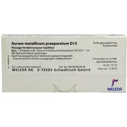 Aurum Metallicum Praeparatum D 15 Ampull 8 St