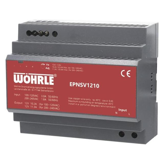 Wöhrle Power Systems GmbH Netzgerät 1ph. E90-264V EPNSV1210 AC A:12VDC 11,3A Verteilereinbau (41.000000000062)