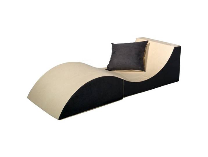 Chaise longue 3 en 1 multi-usage beige-gris