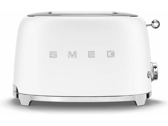 SMEG TSF01WHMEU Broodrooster - 2 Sleuven - 950W - 6 Bruiningsstanden - Ontdooifunctie & Opwarmfunctie - '50s style - Mat Wit