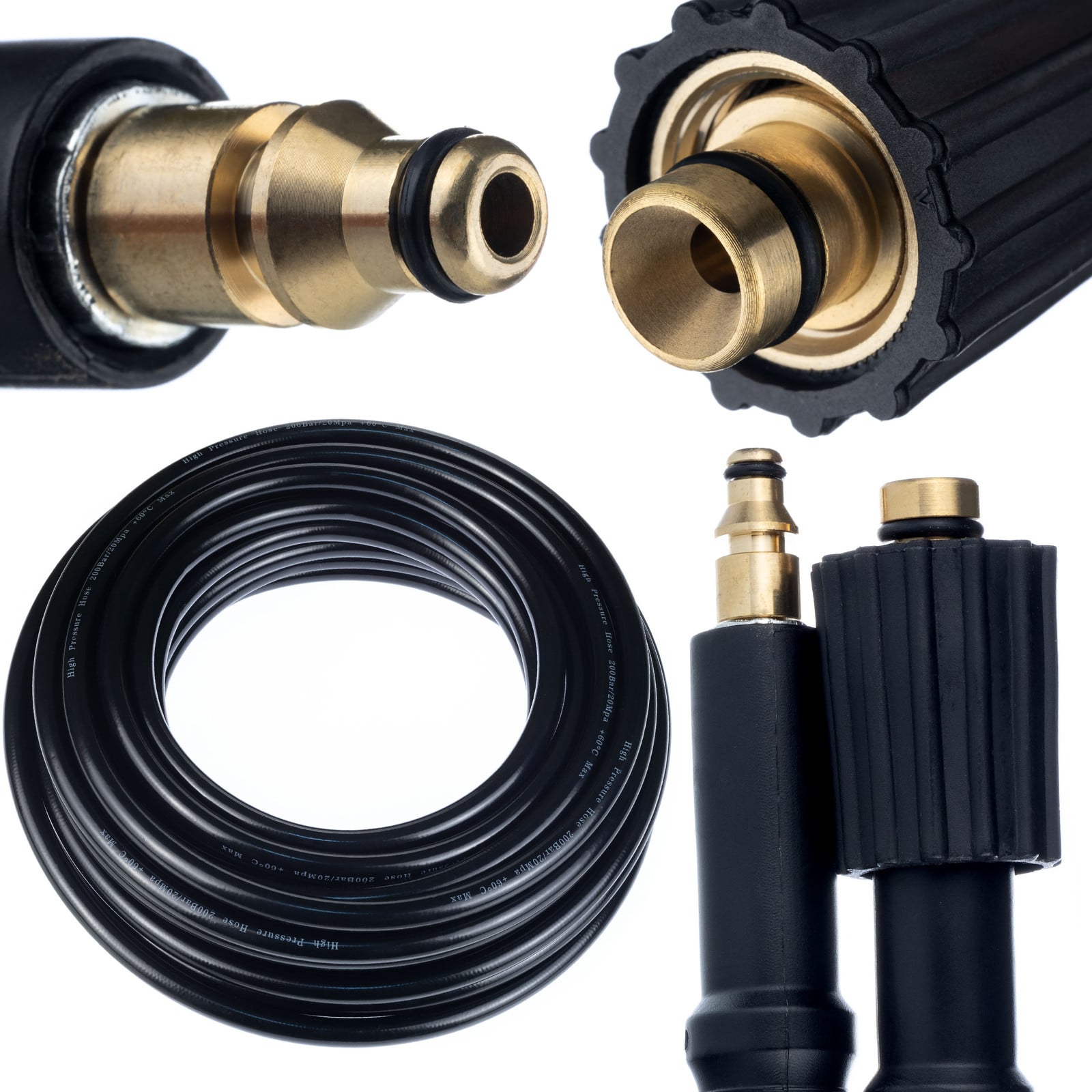 Rosfix Hogedrukslang Vervanging Click Connect, 5 m, 200 Bar, Nylon en PVC, Compatibel met Stihl en Nilfisk hogedrukreinigers