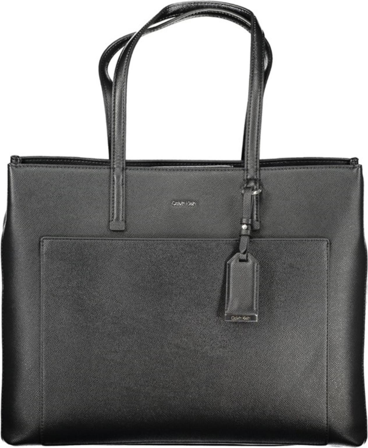 Stilvolle schwarze Damen-Tasche mit viel Stauraum und Reißverschluss