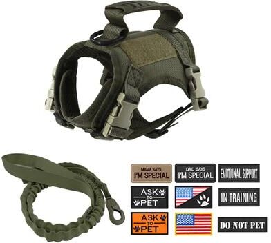 Uplift Treasures Tactical Cat Harness And Leash Set green 11 Pieces
