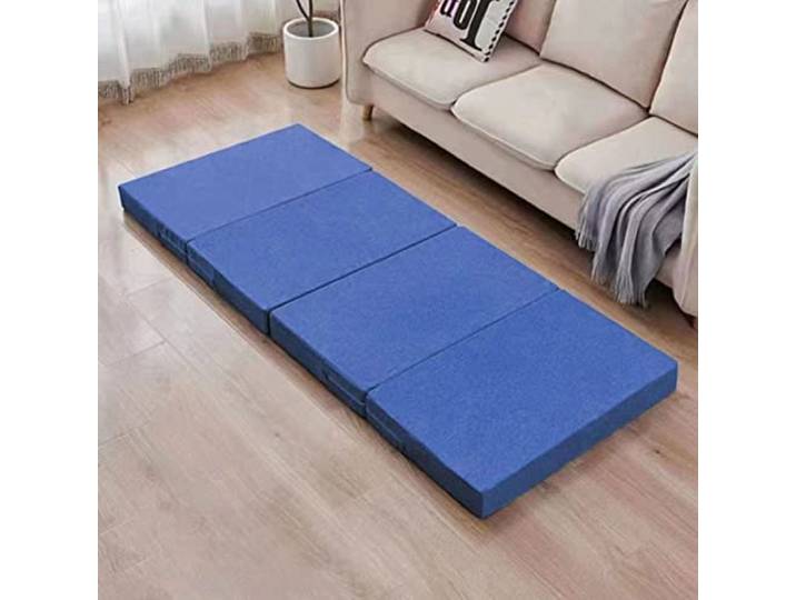 TVANTRUXIS Klappmatratze aus Leinenstoff Mehrfarbige, mehrere Größen for Camping, Reisen, Zuhause: Ing Pad(Blue,200*60*8cm)