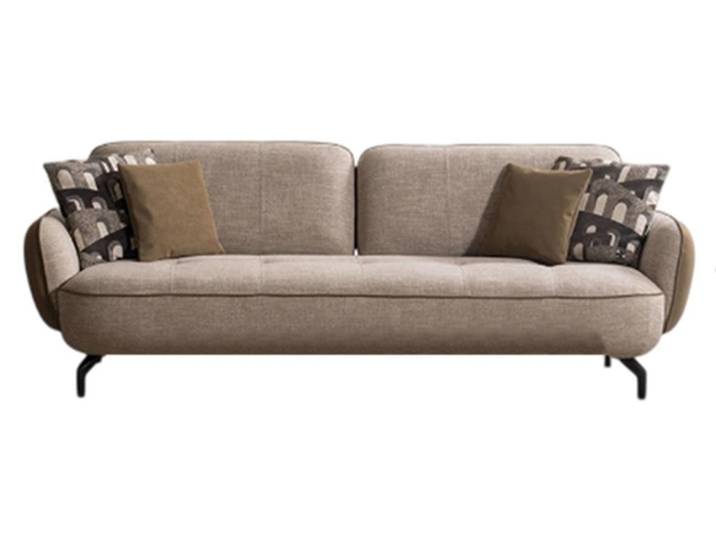 JVmoebel 3-Sitzer Exklusive Couch mit edlen Metallfüßen und Designer Kissen, 1 Teile