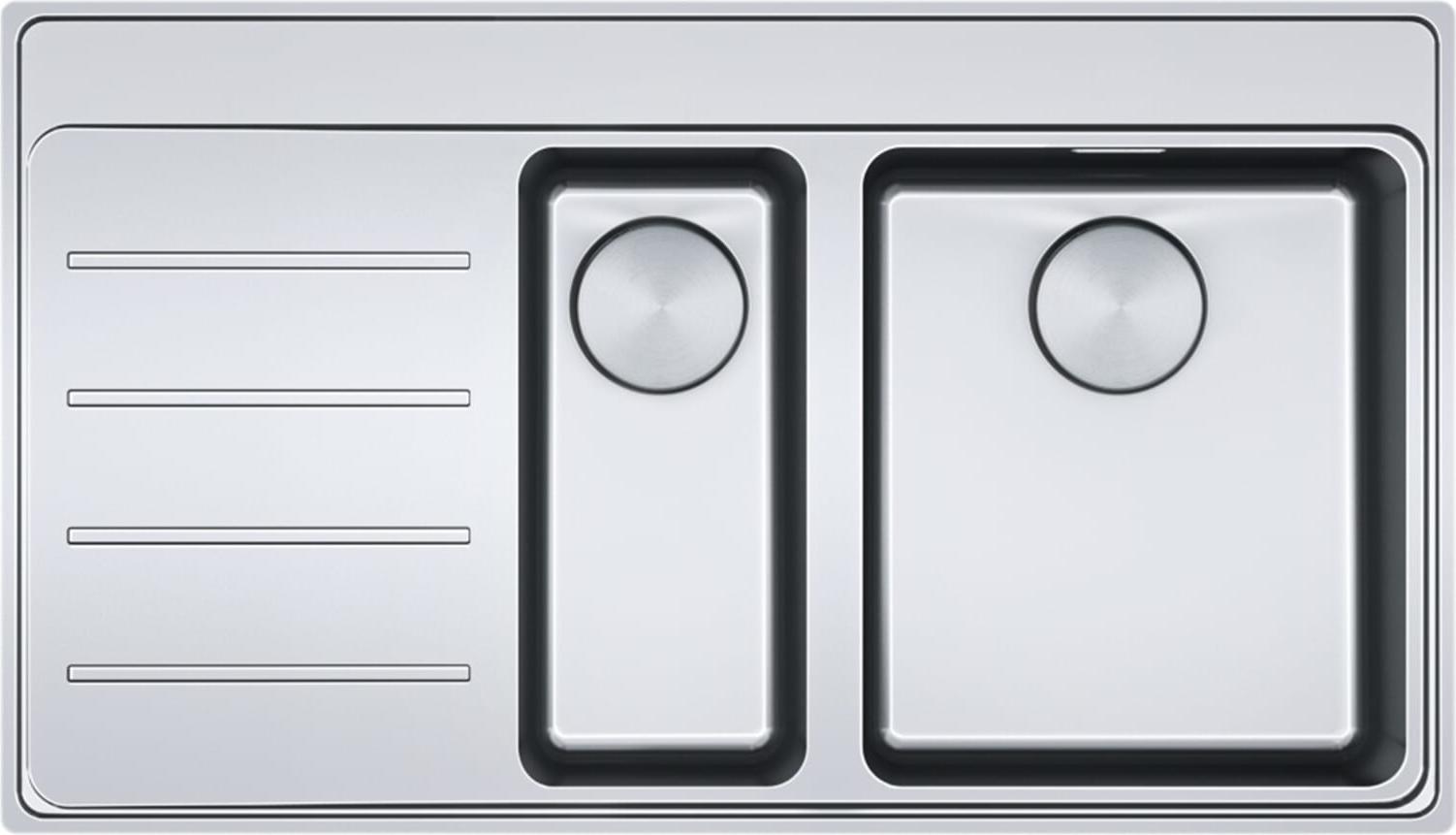 FRANKE Spüle MYTHOS MYX 251 A - Becken rechts - mit Druckknopfventil / Edelstahlspüle / Slimtop / Flächenbündig