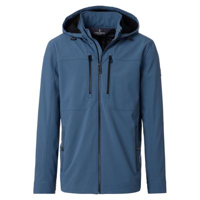 Softshelljacke CASAMODA "CASAMODA Softshelljacke uni", Herren, Gr. L, blau, 92% Polyester, 8% Elasthan, Jacken Softshelljacke
