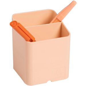 Exacompta Stiftehalter Pen-Cube, 67761D, Recycling-Kunststoff, 2 Fächer, korallenrot