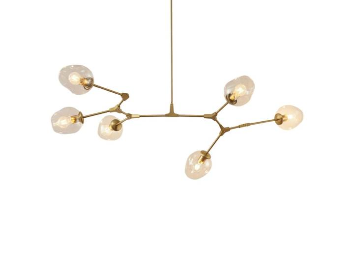 Lustre en verre transparent et doré 150 cm