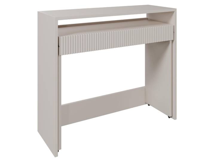 Selsey ZOOM - Ausziehbarer Schreibtisch mit Schublade und Rillen, Kaschmir, 98 cm
