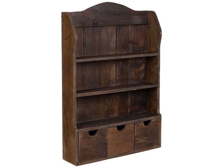 Bibliothèque en bois à 3 tiroirs et 2 étagères marrón 60x15x87 cm