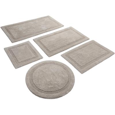Badematte WECON HOME BASICS "Knut", beige (greige), H:20mm, Baumwolle, Badematten, Badematte, waschbar, rutschfest, strapazierfähig, pflegeleicht, Bordüre, weich