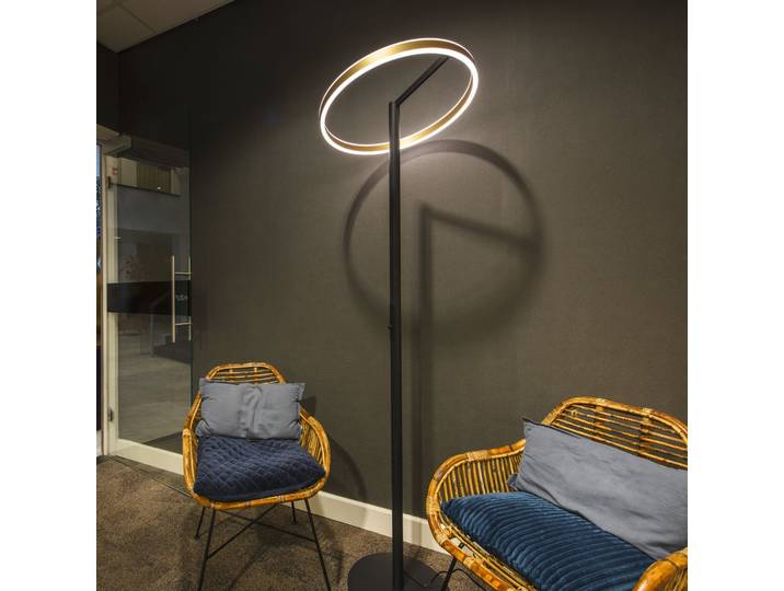One Straight Stehleuchte 2700/3000K Black/Brass - SLV - Wohnzimmer - Modern - Metall - Ring