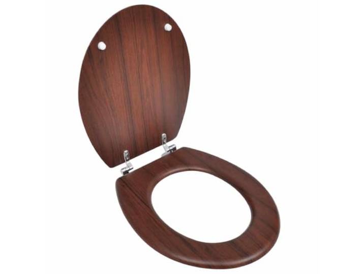 vidaXL Siège de Toilette avec Couvercle MDF Design Simple Marron